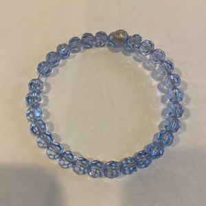 SWAROVSKI Powder Blue Crystal Bead Wire Wrap Bracelet New with Defect